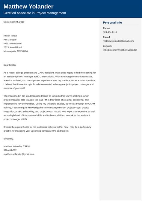 Winning Project Manager Cover Letter: Essential Tips and Examples